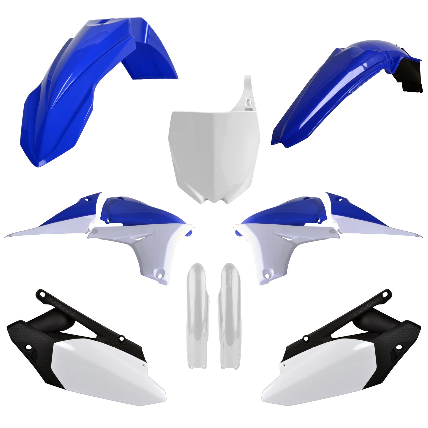 Polisport Yamaha Plastic Kit with Fork Guards YZF 450 2010 - 2013, OEM Blue White